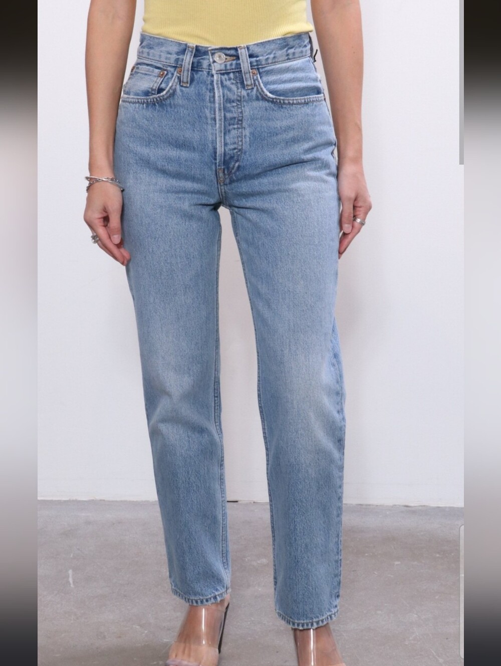 Re/Done Originals 70s Stove Pipe Jeans Light 3 Women's Straight Leg Button Fly